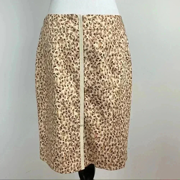 Valerie Bertinelli womens skirt size 10 tan cheetah print pencil - Picture 5 of 10
